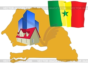 Real estate in Senegal - vector clipart