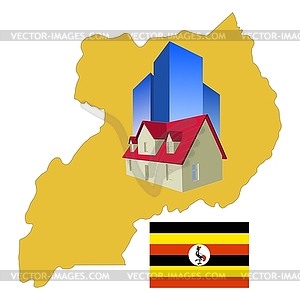 Real estate in Uganda - vector clipart / vector image