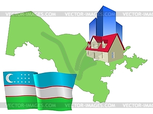 Real estate in Uzbekistan - vector image