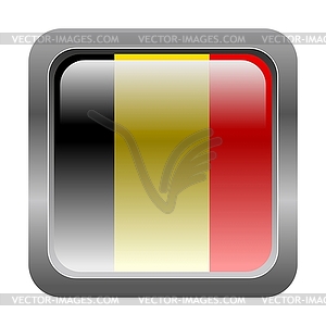 Metallic button in colors of Belgium - vector clip art