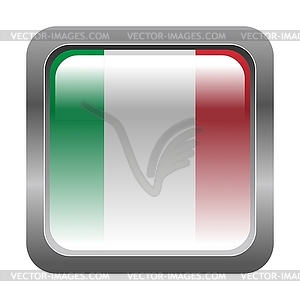 Metallic button in colors of Italy - vector image