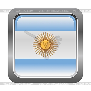 Metallic button in colors of Argentina - vector clipart