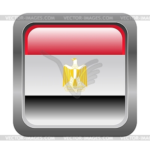 Metallic button in colors of Egypt - vector clip art