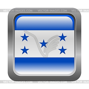 Metallic button in colors of Honduras - vector image