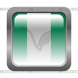 Metallic button in colors of Nigeria - royalty-free vector clipart