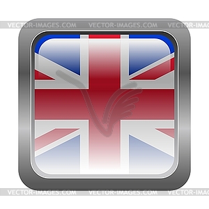 Metallic button in colors of UK - vector clip art