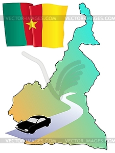 Дороги Камеруна - векторное изображение клипарта