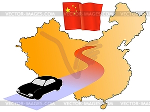 Roads of China - vector EPS clipart