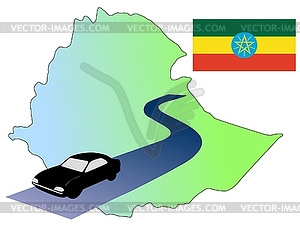 Roads of Ethiopia - vector clipart