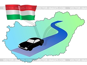 Roads of Hungary - vector clipart