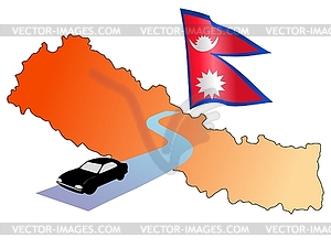 Roads of Nepal - vector clipart