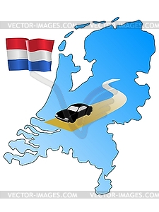 Roads of Netherlands - vector image