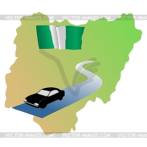 Дороги Нигерии - клипарт в векторном формате