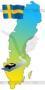 Roads of Sweden - vector image