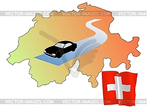 Roads of Switzerland - vector image