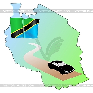 Roads of Tanzania - vector clip art