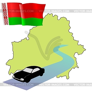 Roads of Belarus - color vector clipart