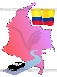 Roads of Colombia - vector clipart