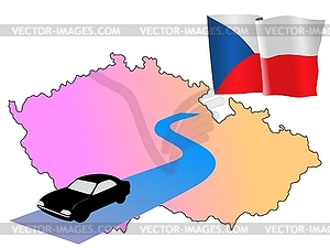 Roads of Czech Republic - vector image