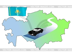 Дорог Республики Казахстан - векторный клипарт