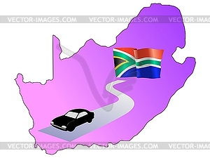 Roads of South Africa - vector clip art