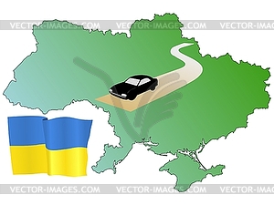 Roads of Ukraine - vector clip art
