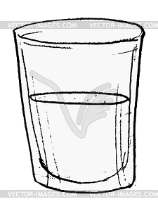 Glass with water - vector clip art