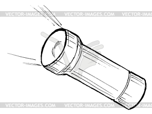 Metallic flashlight - vector clip art