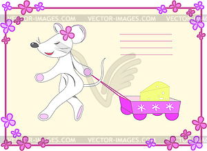 Mouse cheese - vector clipart