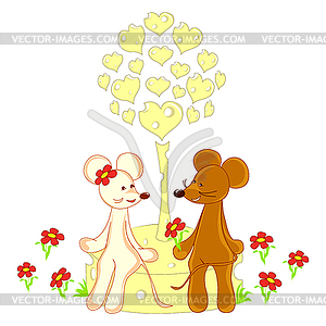 Mouse love - vector clipart / vector image