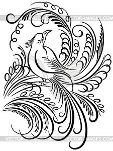 Bird calligraphy - vector image