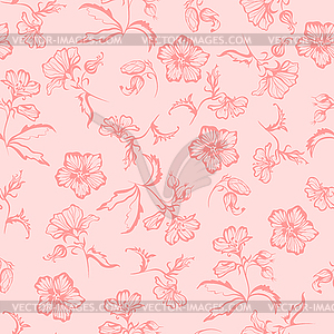 Seamless summer floral pattern - vector clipart