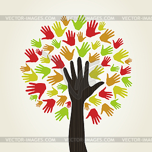 Hand tree - vector image