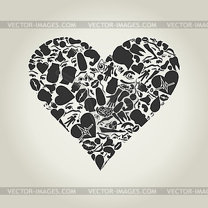 Сердце части тела - векторный графический клипарт