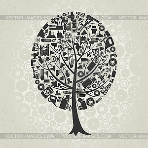 Tree industry - vector image