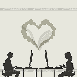 Virtual love - vector clipart