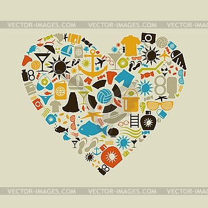 Beach heart - vector clip art