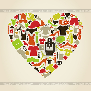 Heart clothes - vector clipart