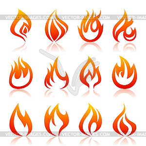 Icon fire - color vector clipart