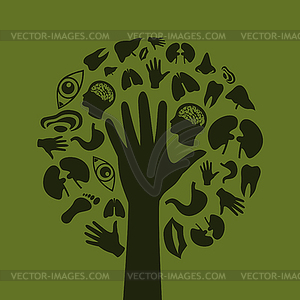 Hand tree - vector clip art