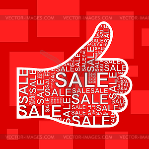 Рука продажу - изображение в векторном виде
