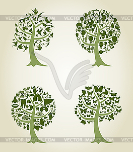 Collection of trees - vector clipart