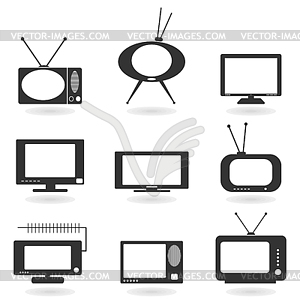 TV an icon - vector clip art