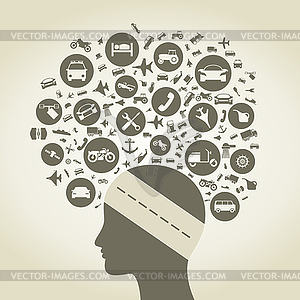 Head car - vector clipart