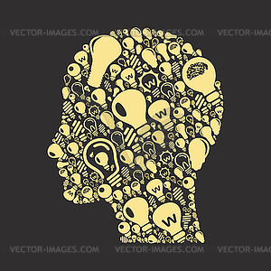 Bulb head - vector clipart