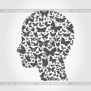 Butterfly head - vector image
