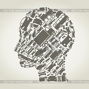 Car head - vector clip art