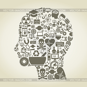 Science head - vector image