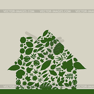 Leaf house - vector clip art