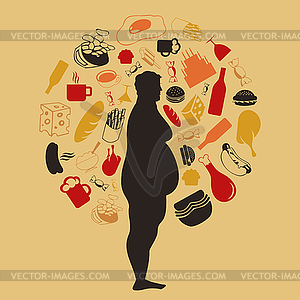 Fat man - vector clipart / vector image